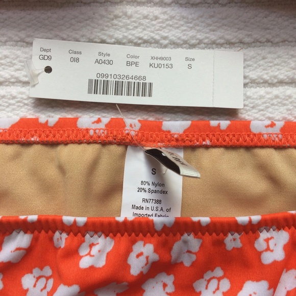 J. Crew Orange Floral Bikini top XS, bottom is S - Picture 3 of 9